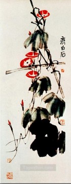  Bais Painting - Qi Baishi bindweed and grapes traditional Chinese